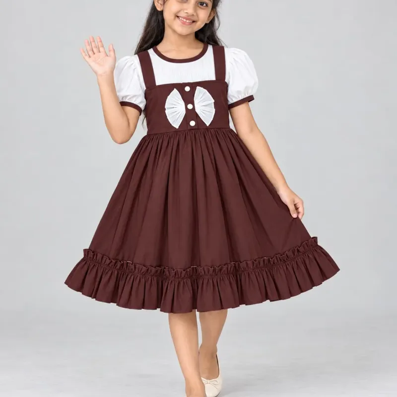 Girls' Premium Fancy Cotton Frock (8 Colours, 2–13 Years) — Wholesale Bangladesh
