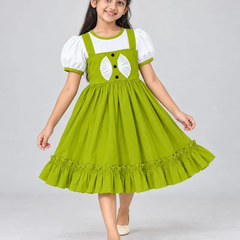 Girls' Premium Fancy Cotton Frock (8 Colours, 2–13 Years) — Wholesale Bangladesh
