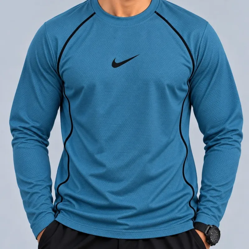Men's Premium Long-Sleeve Honeycomb Knit Sports T-Shirt — Wholesale Bangladesh