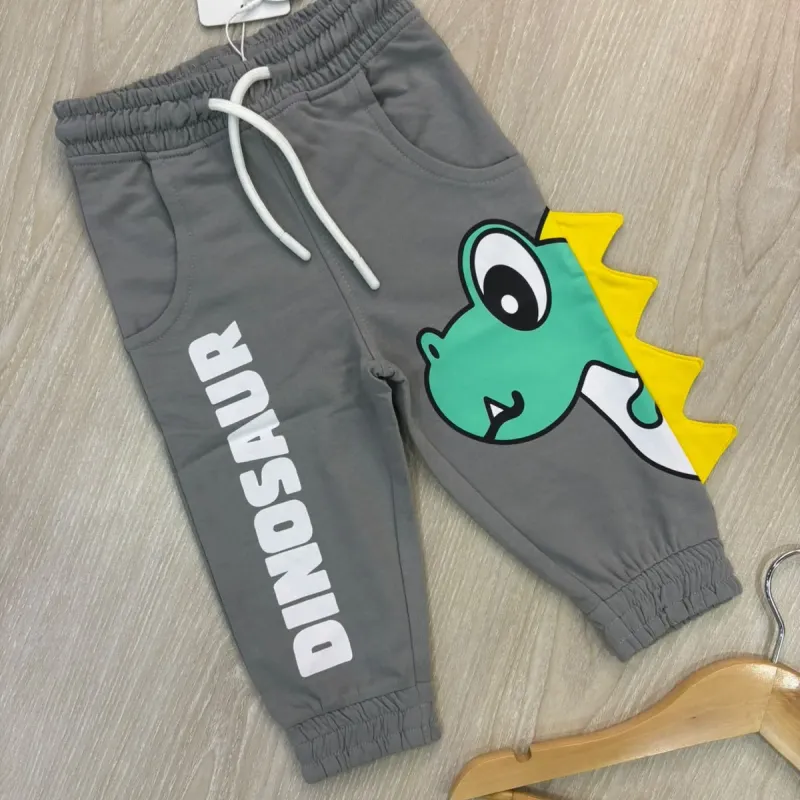Boys' Premium French Terry Dino Joggers (12M-6Y, 8 Colours) — Wholesale Bangladesh