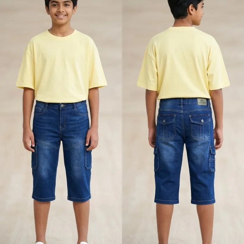 Lacoste Boys Three-Quarter Denim Cargo Pants Wholesale Bangladesh