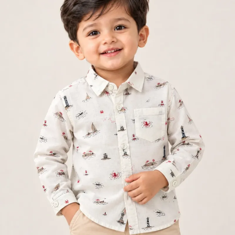Boys' Premium Winter Cotton Shirt (9 All-Over Prints, 6–36 Months) — Wholesale Bangladesh