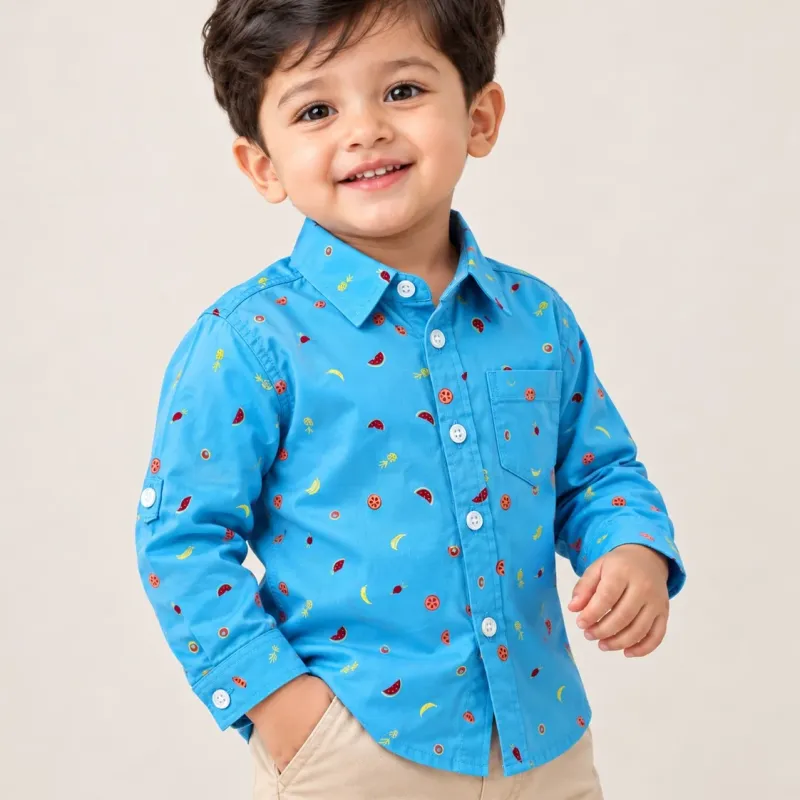 Boys' Premium Winter Cotton Shirt (9 All-Over Prints, 6–36 Months) — Wholesale Bangladesh