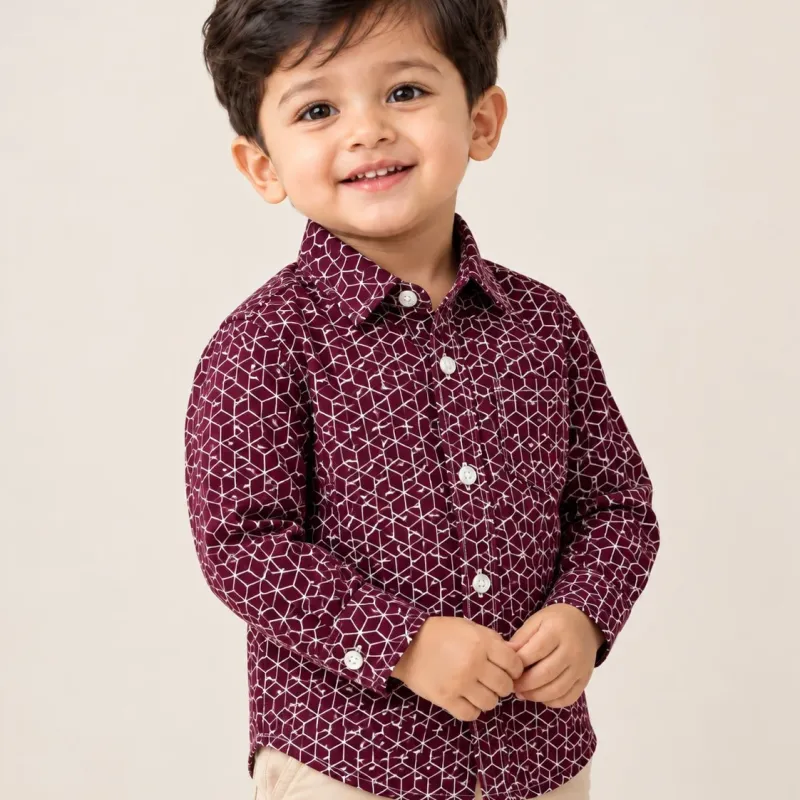 Boys' Premium Winter Cotton Shirt (9 All-Over Prints, 6–36 Months) — Wholesale Bangladesh