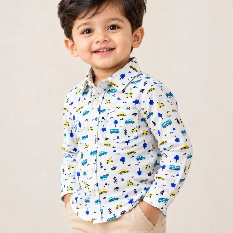 Boys' Premium Winter Cotton Shirt (9 All-Over Prints, 6–36 Months) — Wholesale Bangladesh