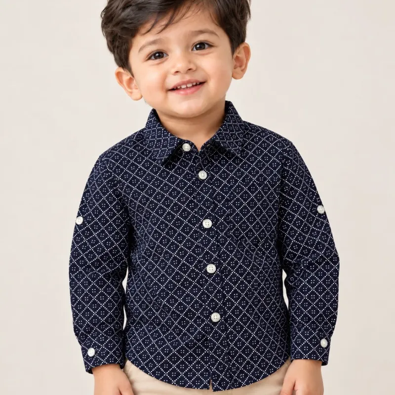 Boys' Premium Winter Cotton Shirt (9 All-Over Prints, 6–36 Months) — Wholesale Bangladesh
