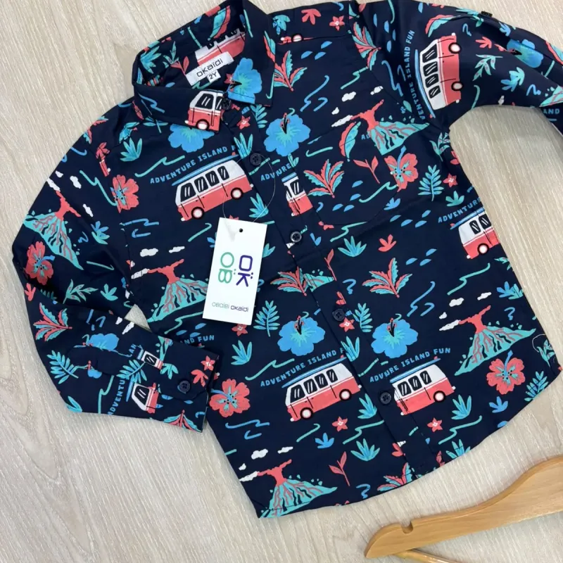Boys' Premium Winter Cotton Shirt (8 All-Over Prints, 2–8 Years) — Wholesale Bangladesh