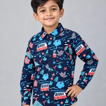 Boys' Premium Winter Cotton Shirt (8 All-Over Prints, 2–8 Years) — Wholesale Bangladesh