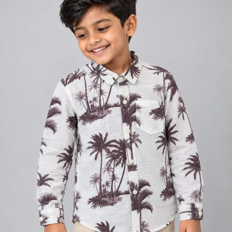 Boys' Premium Winter Cotton Shirt (8 All-Over Prints, 2–8 Years) — Wholesale Bangladesh