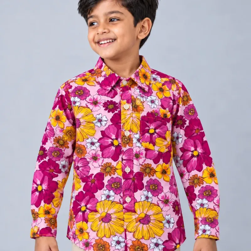 Boys' Premium Winter Cotton Shirt (8 All-Over Prints, 2–8 Years) — Wholesale Bangladesh