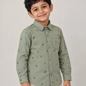 Boys' Premium Winter Cotton Shirt — Print Assortment 4 (2–8 Years) — Wholesale Bangladesh