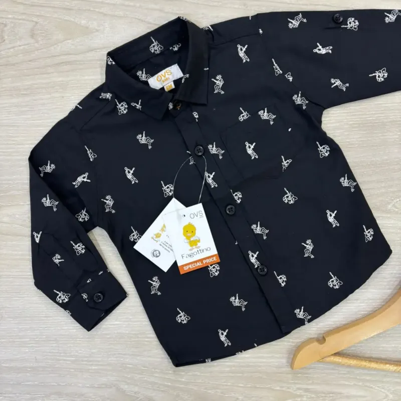 Boys' Premium Winter Cotton Shirt — Print Assortment 4 (2–8 Years) — Wholesale Bangladesh