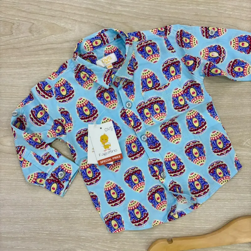 Boys' Premium Winter Cotton Shirt — Print Assortment 4 (2–8 Years) — Wholesale Bangladesh