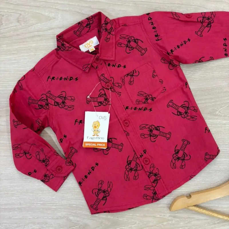 Boys' Premium Winter Cotton Shirt — Print Assortment 4 (2–8 Years) — Wholesale Bangladesh