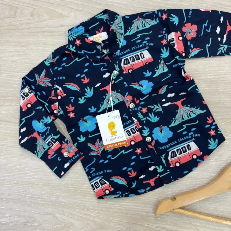 Boys' Premium Winter Cotton Shirt — Print Assortment 4 (2–8 Years) — Wholesale Bangladesh